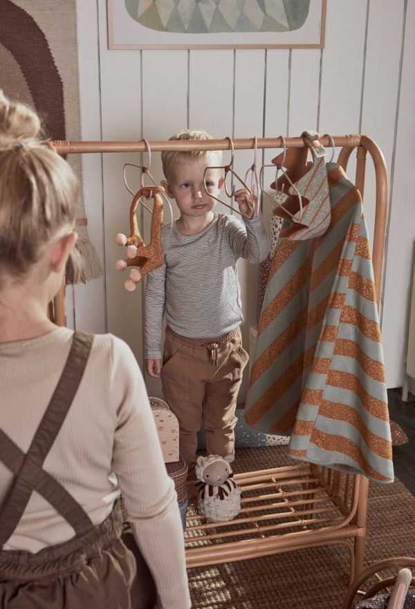 OYOY Fuku Clothes Tiny Children's Hanger, Clay, Set 2