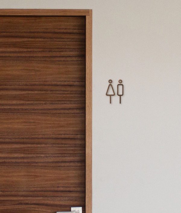 MOHEIM Gender Neutral Restroom Sign, White Oak
