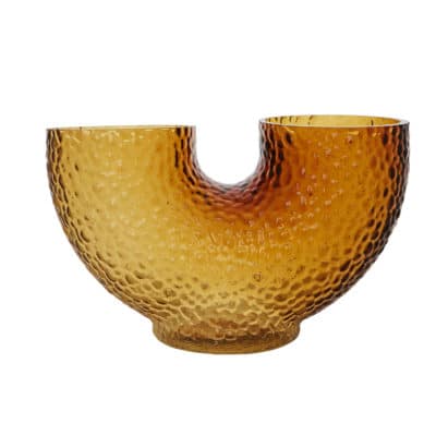 AYTM Arura Low Glass Vase, H19cm, Amber