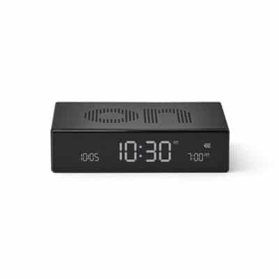 LEXON Flip Premium Reversible LCD Alarm Clock, Black