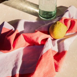 ferm LIVING Hale Kitchen Tea Towel, Red/Lilac