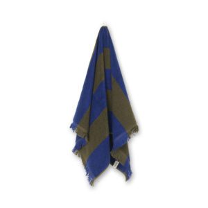 ferm LIVING Alee Hand Towel 50x100cm, Olive/Bright Blue
