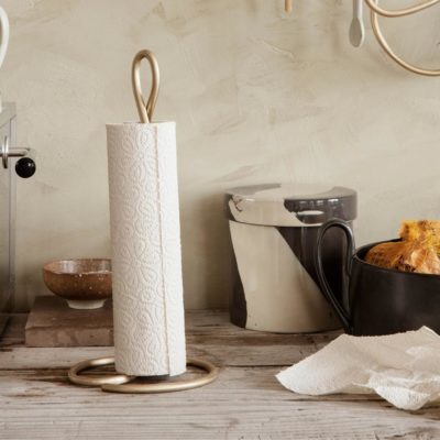 ferm LIVING Curvature Paper Towel Holder, Brass