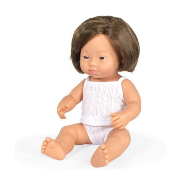 MINILAND Baby Doll Caucasian Girl with Down Syndrome 38cm