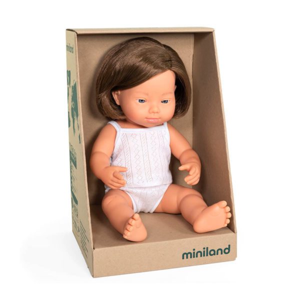 MINILAND Baby Doll Caucasian Girl with Down Syndrome 38cm