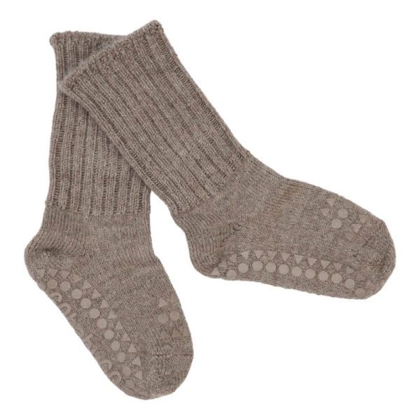 GOBABYGO Alpaca Non-Slip Socks, Dark Grey Melange