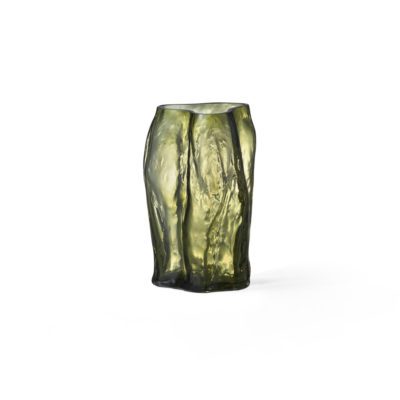 NEW WORKS Blaehr Vase Small, Smoked Green Glass
