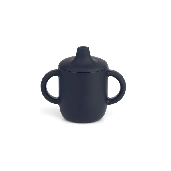 LIEWOOD Neil Sippy Cup, Midnight Navy on a White Background