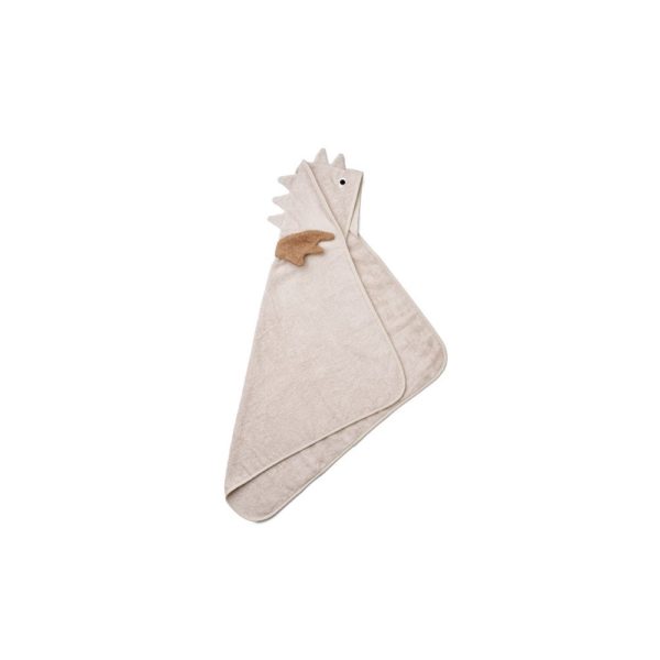 LIEWOOD Albert Baby Hooded Organic Towel, Dragon/Sandy Mix