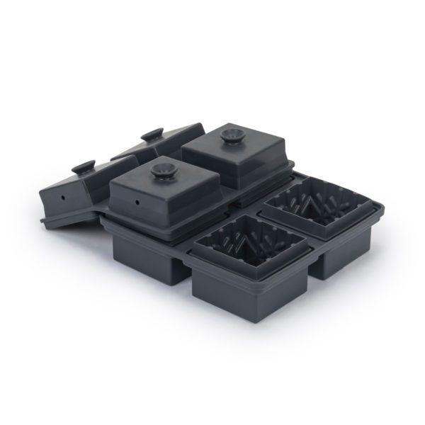 W&P PEAK Cocktail Ice Tray/Mould Etched Cube, Charcoal