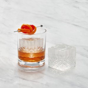 W&P PEAK Cocktail Ice Tray/Mould Etched Cube, Charcoal