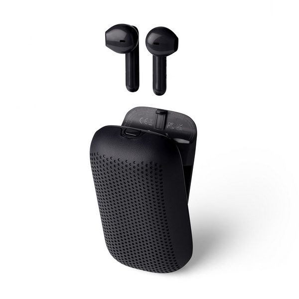 LEXON Speakerbuds 2-in-1 True Wireless Stereo Earbuds w. 3W Bluetooth Speaker, Black