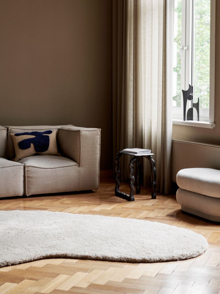 the ferm LIVING Forma Wool Rug in an open plan living room