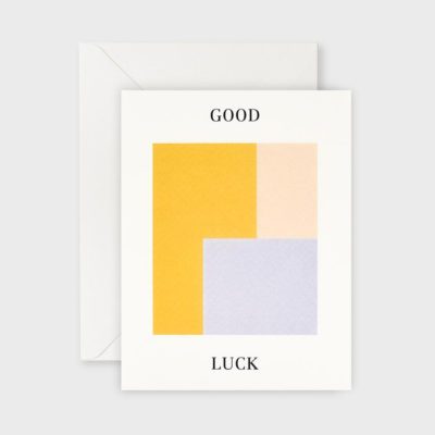 LETTUCE Good Luck Greeting Card, Cubic on a Grey Background