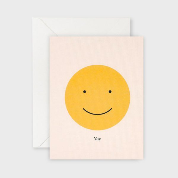 LETTUCE Yay Greeting Card, Smile Card on a Grey Background