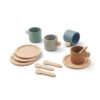LIEWOOD Callum Toy Play Tableware, Blue Multi Mix on a White Background