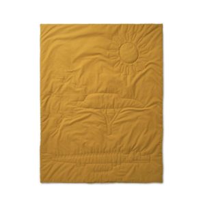 LIEWOOD Lyla Quilted Blanket, Safari/Golden Caramel on a White Background
