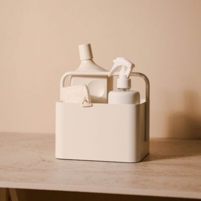 DESIGNSTUFF The Carry All Square Caddy and Storage Box, White