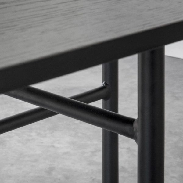 PRE-ORDER | AUDO CPH (Ex MENU) Snaregade Dining Table, Rectangular, Black Steel Base/Dark Stained Oak