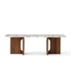 PRE-ORDER | AUDO CPH (Ex MENU) Androgyne Lounge Table, 120x45cm, Walnut Base, Calacatta Viola Marble Table Top