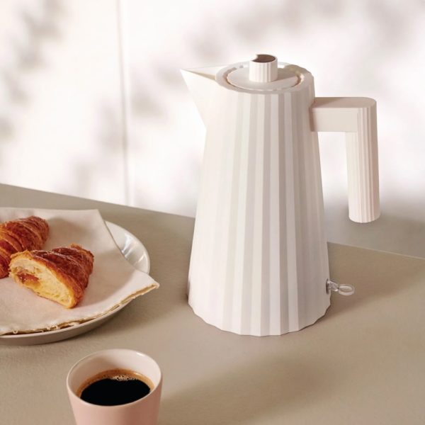 ALESSI Plisse Electric Water Kettle, White, 1.7L