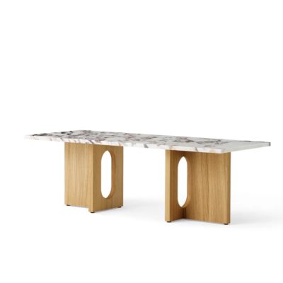 PRE-ORDER | AUDO CPH (Ex MENU) Androgyne Lounge Table, 120x45cm, Natural Oak Base, Calacatta Viola Table Top