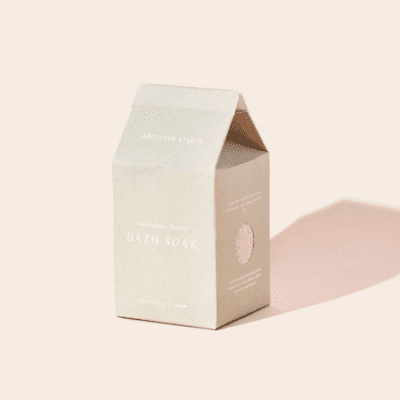 Bath soak milk bath in a carton by Addition Studio
