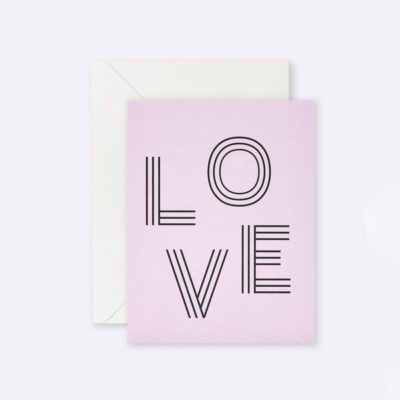 Love greeting card for Valentine's Day in pink