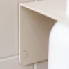Close up on the Sand DESIGNSTUFF Shelf with Dual Soap Dispenser Holder in a bathroom with white tiles