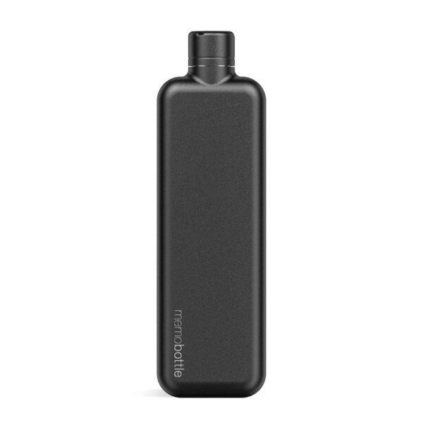 Memobottle slim stainless steel water bottle in black