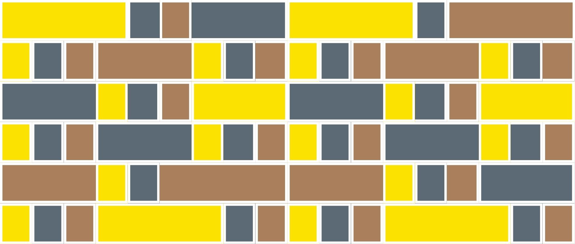 Blog cover image for an Autumn Colour Trend blog post. The image features a geometric pattern made out of three colours, Illuminating yellow, stormy weather grey, and spiced apple brown.