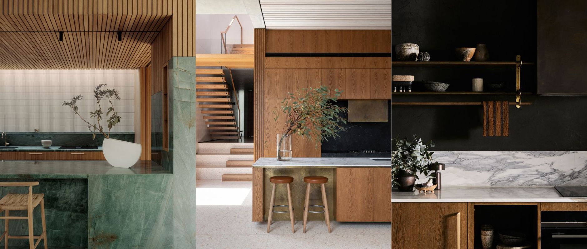 Blog post cover image featuring three interior design and architecture projects; 301 Harcourt St by UME Architecture, Queens Park Road by Porebski Architects, and River Studio by Rebecca Jansma.