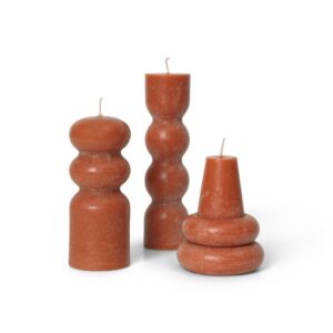 torno candles amber set of 3 on white background