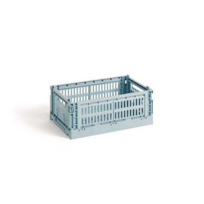 Colour crate storage box in dusty blue