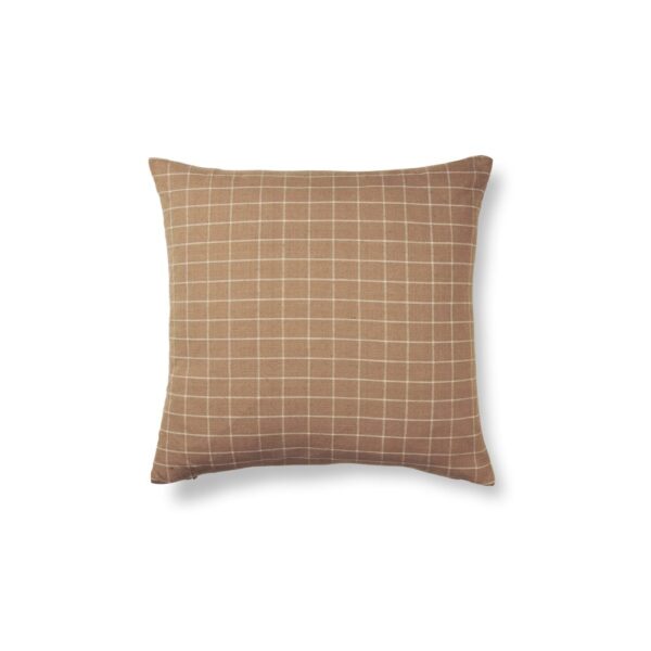 ferm LIVING Brown Cotton Cushion, Check, 50x50cm