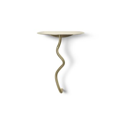 ferm LIVING Curvature Wall Table, Black Brass