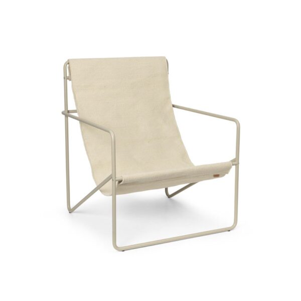 ferm LIVING Desert Indoor Outdoor Lounge Chair, Black/Cloud