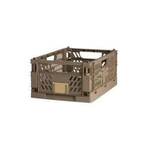 DESIGNSTUFF Slant Collapsible Crate, L, 50x33cm, Taupe
