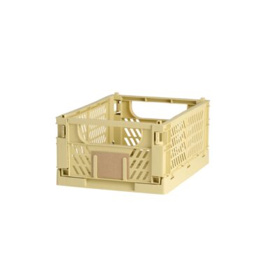 DESIGNSTUFF Slant Collapsible Crate, M, 33x25cm, Straw