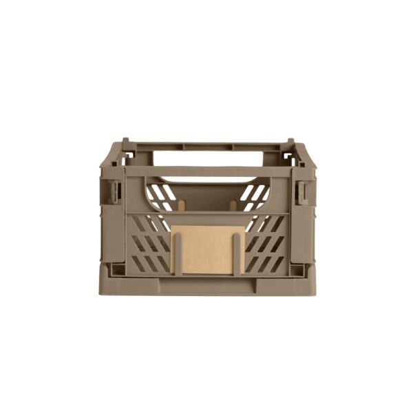 DESIGNSTUFF Slant Collapsible Crate, M, 33x25cm, Taupe