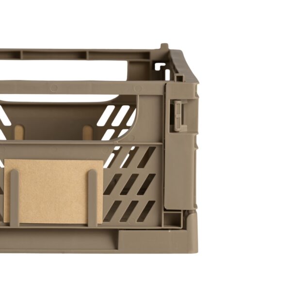 DESIGNSTUFF Slant Collapsible Crate, M, 33x25cm, Taupe