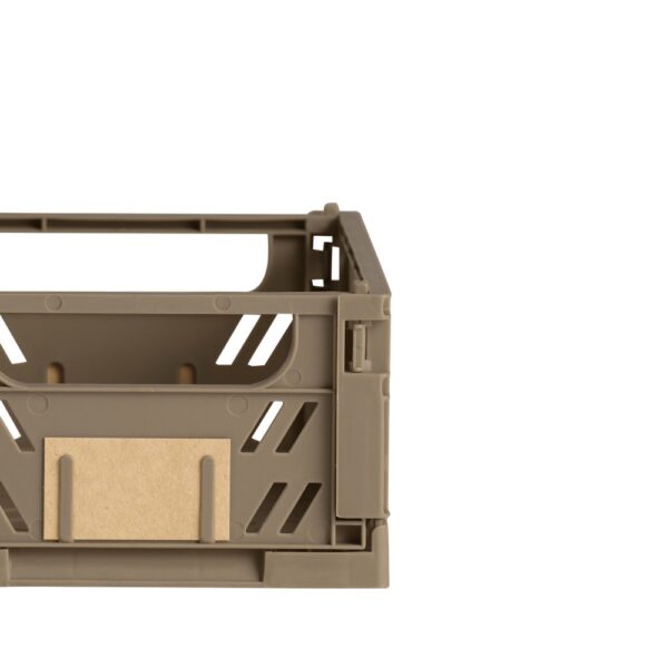 DESIGNSTUFF Slant Collapsible Crate, XS, 17x13cm, Taupe (Set of 2)
