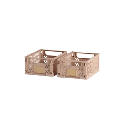 DESIGNSTUFF Slant Collapsible Crate, XS, 17x13cm, Tuscany (Set of 2)