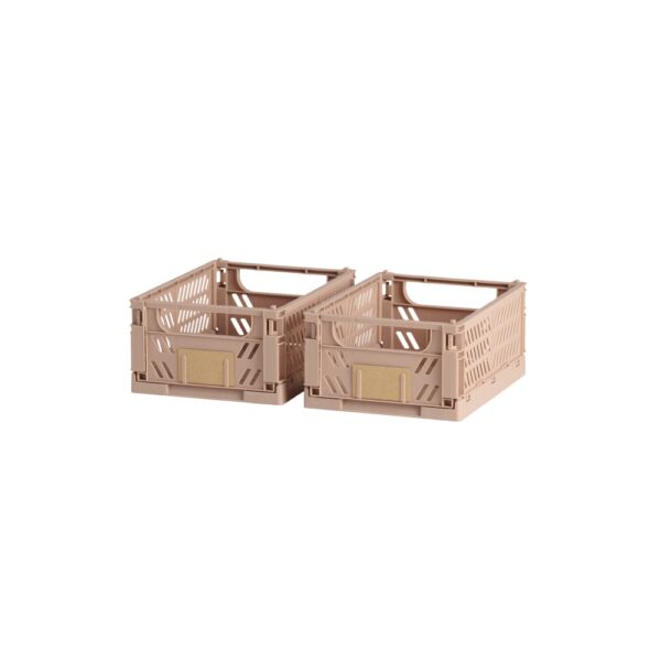 DESIGNSTUFF Slant Collapsible Crate, XS, 17x13cm, Tuscany (Set of 2)
