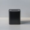 DESIGNSTUFF Square Tissue Box w/ Metal Lid, Black/Black