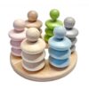 Wooden colour sorting and stacking game by Hess.