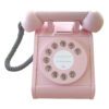 Wooden vintage telephone pink made from FSC certified beech wood.