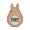 Bunny silicone kids bath thermometer in blush.