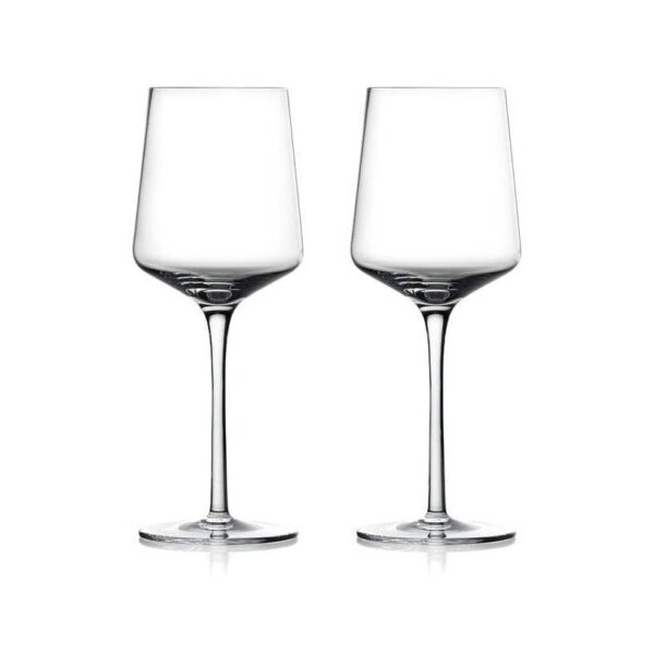 Set of 2 mouth-blown Rocks white wine glasses by Zone Denmark.