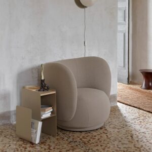 ferm LIVING Vault Side Table shown in seating area alongside the Rico lounge chair